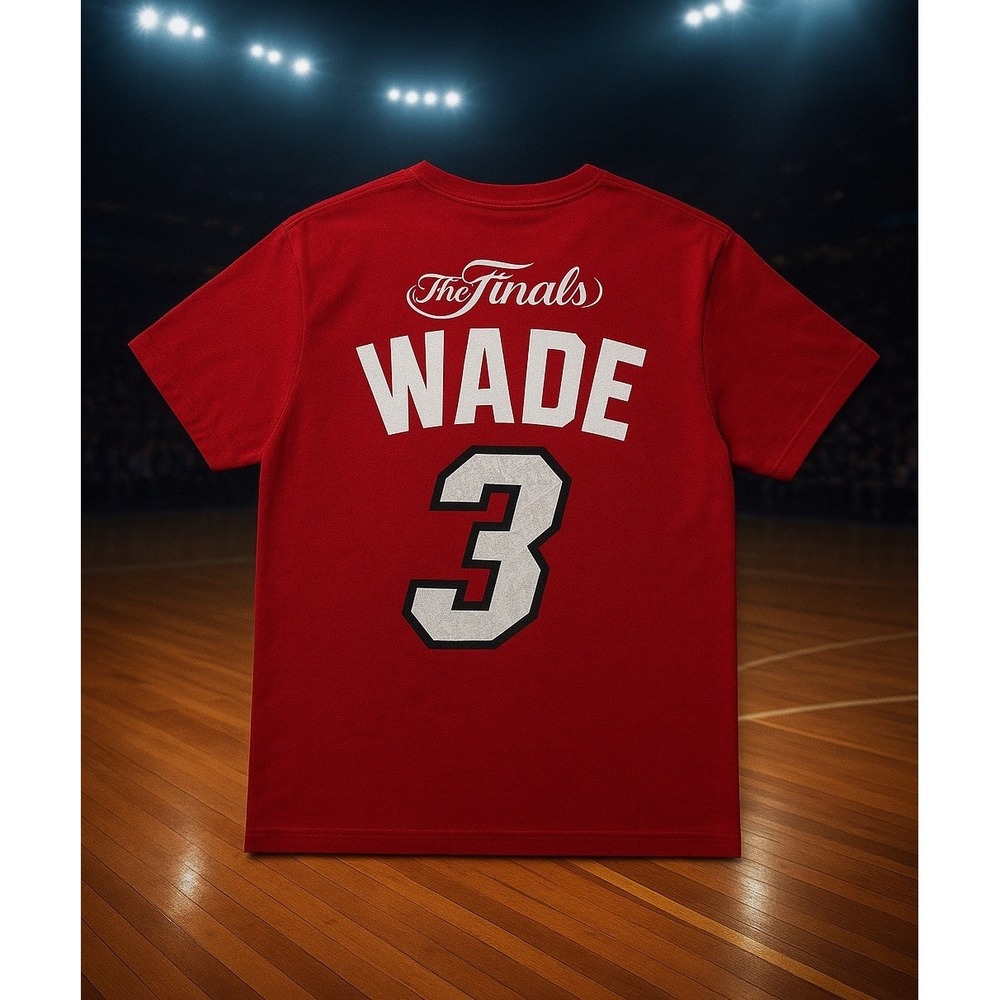 Vintage Miami Heat Dwyane Wade 2-Sided Majestic‎ NBA Finals T-Shirt Men's 2XL - Picture 14 of 15